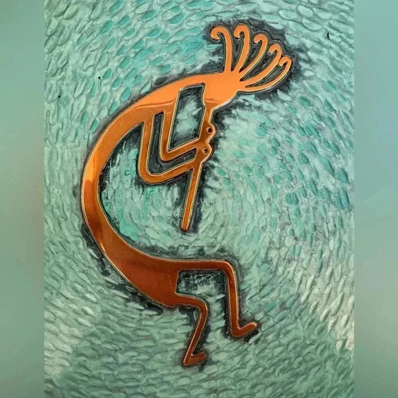 Vintage Medicine Plate Copper Kokopelli - Picture 3 of 4